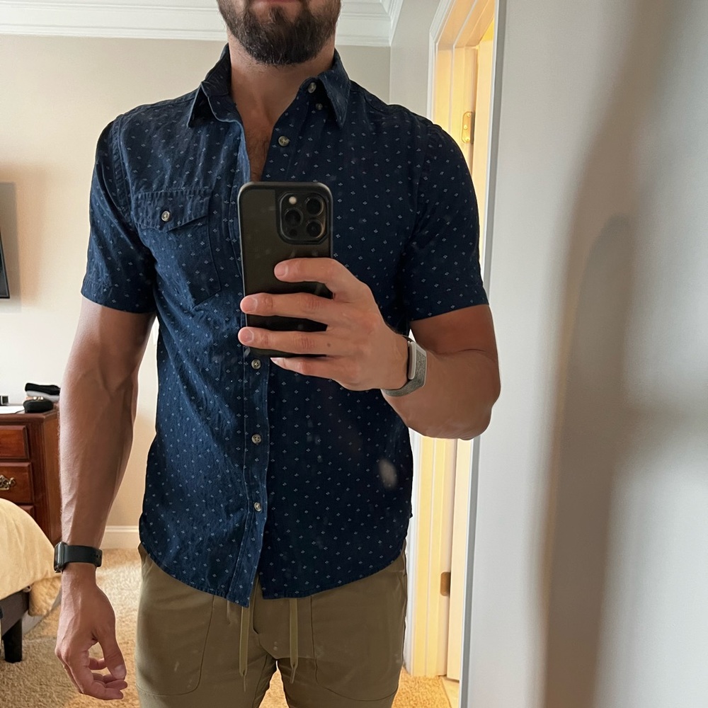 Old Navy blue button up.